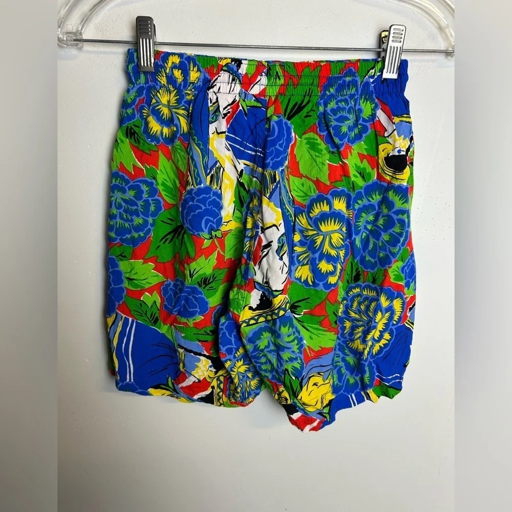 Vtg Jams World Colorful Floral Shorts Tropical Summer Beach Vacation Size S